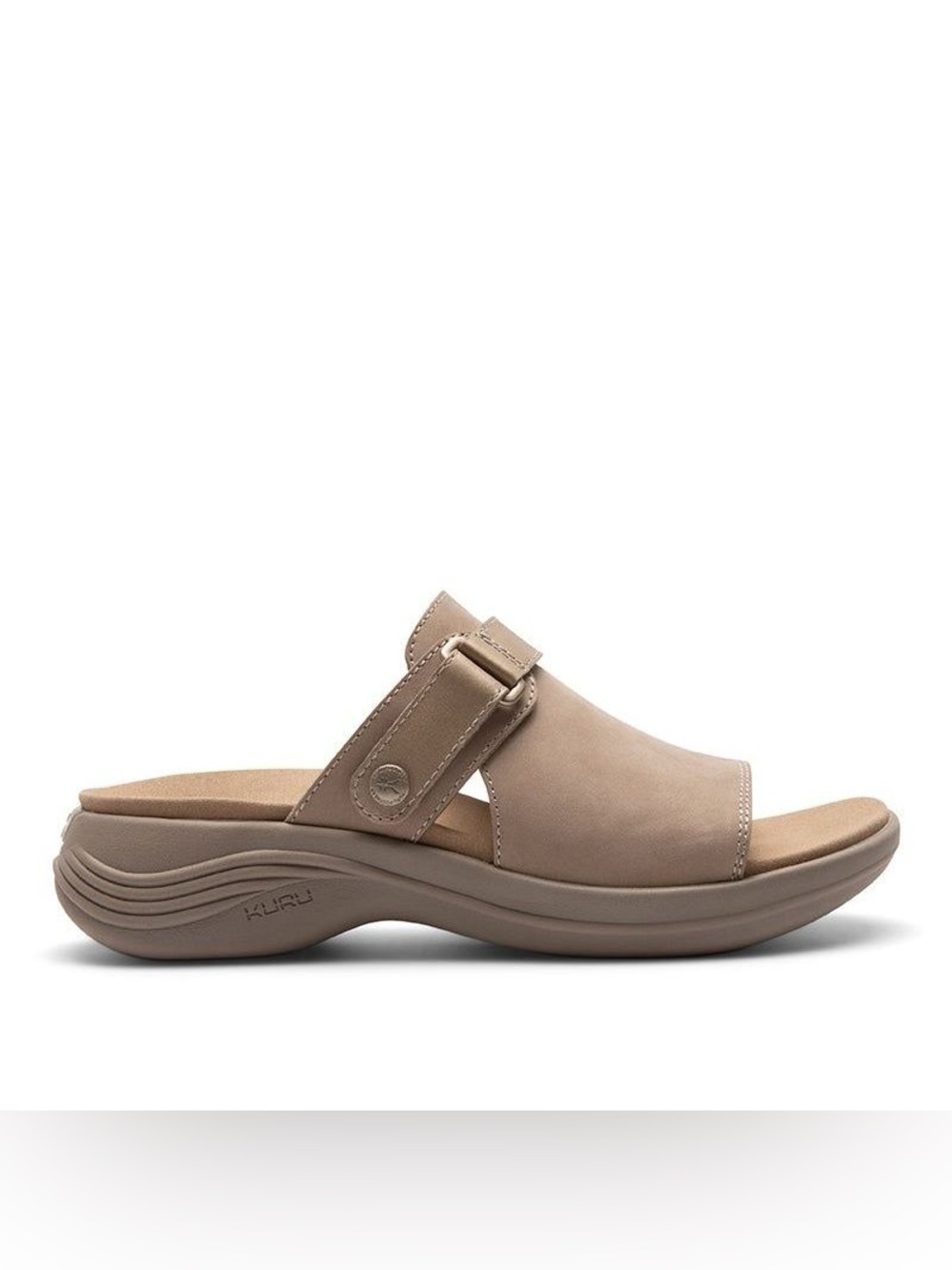 KURU Women’s CODA Aika Sandals slip on comfort slides tan & gold metallic 8